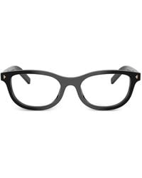 Prada - Brille Mit Rundem Gestell - Lyst