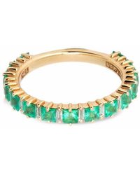 Suzanne Kalan - 18Kt Emerald And Diamond Band Ring - Lyst