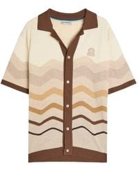 Sandbanks - Chevron-Knit Short-Sleeve Sweater - Lyst