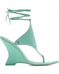 Naked Wolfe - Rampage Croc-Effect Suede Sandals - Lyst