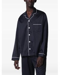 Tekla - Contrast-Piping Pajamas Shirt - Lyst