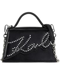 Karl Lagerfeld - Small Signature Studded Cross Body Bag - Lyst