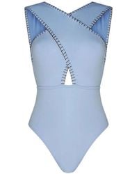 KIÓHNE - Coral Hand-Embroidered Swimsuit - Lyst