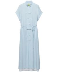 Shanghai Tang - Frog-Button Belted Shirt Dress - Lyst