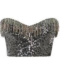 Gemy Maalouf - Beaded Sequin-Embellished Top - Lyst