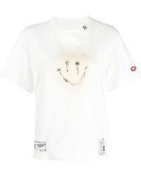 Maison Mihara Yasuhiro - Smiley-print Cotton T-shirt - Lyst
