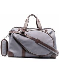 Brunello Cucinelli Contrasting Leather Travel Bag - Grey