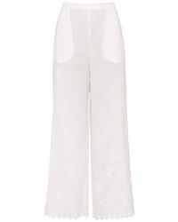 Eres - Albatre Embroidered Linen Trousers - Lyst