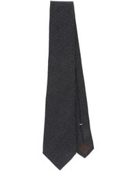 Canali - Geometric-Pattern Silk-Cashmere Tie - Lyst