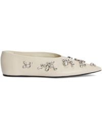 Jil Sander - Crystal-Embellished Pointed-Toe Ballet Flats - Lyst