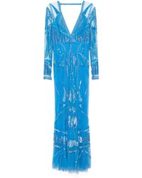 Zuhair Murad - Art Deco-Embroidered V-Neck Gown - Lyst