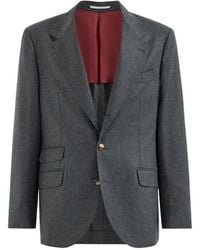 Brunello Cucinelli - Virgin-Wool Flannel Deconstructed Cavallo Blazer - Lyst