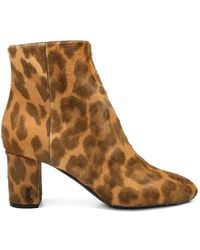 Saint Laurent - Leopard Zipped Ankle Boots - Lyst