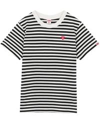 AAPE BY A BATHING AP - Striped Heart-Patch T-Shirt - Lyst