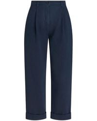 Etro - Cropped Herringbone-Pattern Cotton Chinos - Lyst