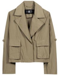 Luisa Cerano - Button-Fastening Blouson Cropped Jacket - Lyst