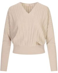 Agnona - Pointelle-Knit V-Neck Jumper - Lyst