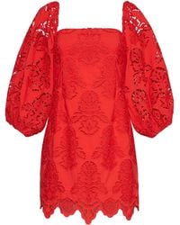 Cara Cara - Robe Courte À Manches Bouffantes - Lyst