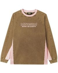 Mini Cream - Logo-Print Panelled Sweater - Lyst