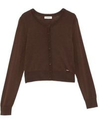 Sandro - Cropped Button-Fastening Cardigan - Lyst