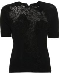 Ermanno Scervino - Floral-lace Detail Knitted Top - Lyst