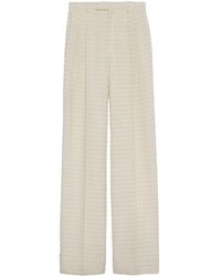 Gucci - High-waisted Tweed Trousers - Lyst