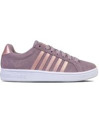 K-swiss - Court Tiebreak Suede Stripe-Detail Low-Top Sneakers - Lyst