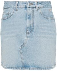 Gcds - Logo-Appliqué Denim Mini Skirt - Lyst