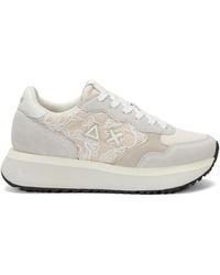 Sun 68 - Big Ally Flower Lace-Appliqué Sneakers - Lyst