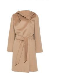 Max Mara - Hooded Belted Coat - Lyst