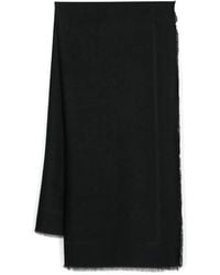 Elisabetta Franchi - Ausgefranster Schal Mit Jacquard-Logo - Lyst
