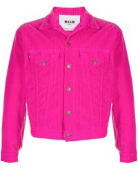 MSGM Corduroy Cropped Jacket - Pink