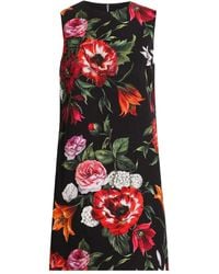 Dolce & Gabbana - Miniabito Stampa Fiori-Donna - Lyst