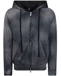 Thom Krom - Faded-Effect Zip-Up Hoodie - Lyst