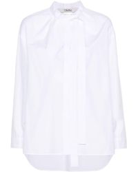 Max Mara - Pleat-detail Cotton Shirt - Lyst