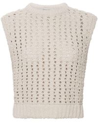 FRAME - Tape-yarn Cotton Sweater Vest - Lyst