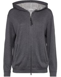 Brunello Cucinelli - Zipped Long-sleeve Hoodie - Lyst