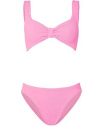 Hunza G - Bow-Detail Textured Bikini - Lyst