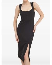 Patrizia Pepe - Scoop-Neck Slit Midi Dress - Lyst