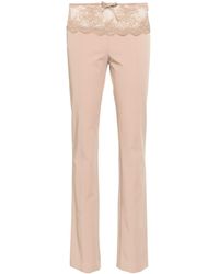 Blumarine - Lace-panel Slim-fit Trousers - Lyst