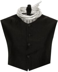 Yohji Yamamoto - Twill-Weste Mit Abnehmbarem Kragen - Lyst