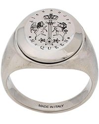Alexander McQueen Zegelring Met Gravering - Metallic
