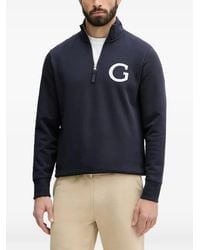 GANT - Logo-Patch Quarter-Zip Sweater - Lyst