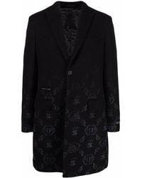 Philipp Plein - Monogram Jacquard Coat - Lyst