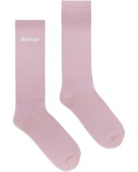 Palm Angels - Logo-embroidered Ribbed-knit Socks - Lyst
