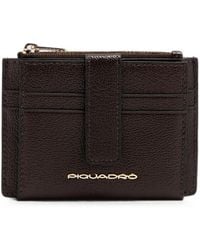 Piquadro - Logo-Plaque Pebbled-Leather Wallet - Lyst