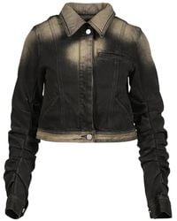 VIVAMUS - Veste En Jean Décoloré À Manches Froncées - Lyst