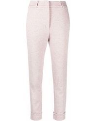 Peserico - High-waisted Slim-cut Trousers - Lyst
