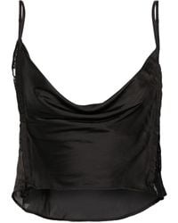 Y. Project - Sheer-Lace Draped Top - Lyst