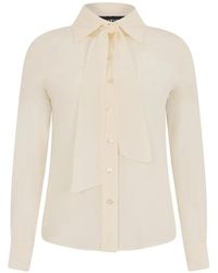 Moschino - Tie-Neck Silk Shirt - Lyst